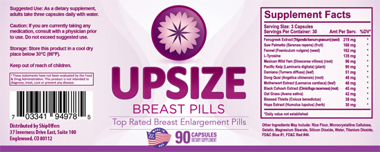 Viên uống nở ngực tự nhiên Upsize Breast Pills